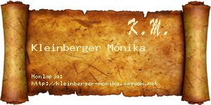 Kleinberger Mónika névjegykártya